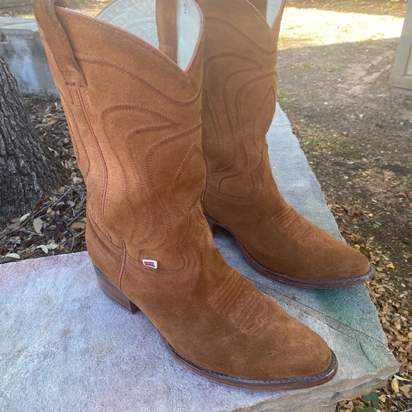 Rockin Leather Suede Cowboy Boots - Picture 3 of 12